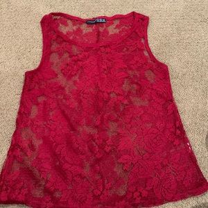 Red Lace Tank Top